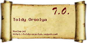 Toldy Orsolya névjegykártya